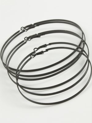 Düz Metal Halka Küpe 6 Adet-Siyah