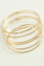 Noktalı Metal Halka Küpe 6 Adet-Sarı - Görsel 2