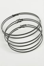 Zincir Desenli Metal Halka Küpe 6 Adet-Siyah