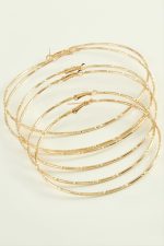 Noktalı Metal Halka Küpe 6 Adet-Sarı - Görsel 2