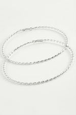 Burgulu Metal Halka Küpe 8-9-10 cm-8 cm