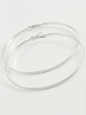 Burgulu Zikzak Metal Halka Küpe 8-9-10 cm-8 cm