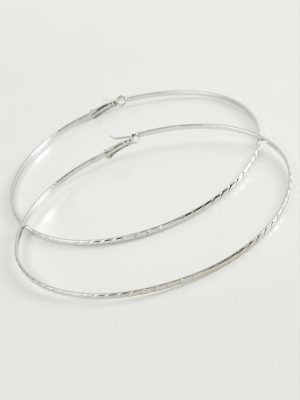 Zincir Çizgili Metal Halka Küpe 8-9-10 cm-10 cm