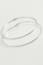 Zincir Çizgili Metal Halka Küpe 8-9-10 cm-9 cm - Görsel 2