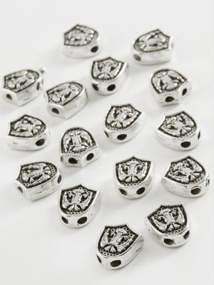 Çift Başlı Kartal Tesbih Ara Aparatı 50 Gram-Gümüş Rengi