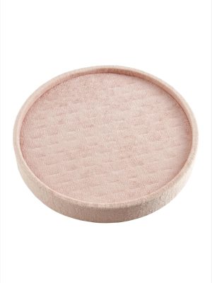 Yuvarlak Ahşap Anfora Kumaş Piercing Küpelik 20 cm-Krem