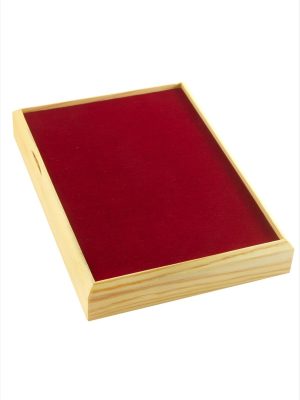 Ahşap Anfora Kumaş Piercing Küpelik 18X24 cm-Sütlü Kahve