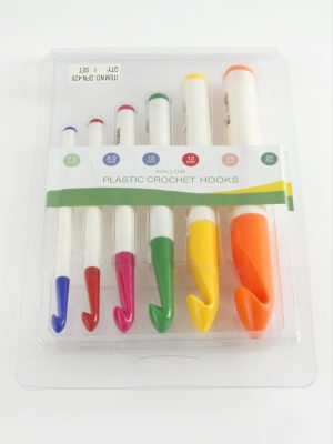 6 Adet Plastik Tığ 7-8-10-12-15-20 mm-Beyaz