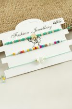 3 Adet Yıldız Yonca Kum Boncuk Bileklik-Turkuaz - Görsel 3