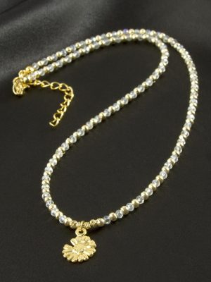 Papatya Kristal Kolye-Sarı