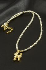 Köpek Kristal Kolye-Sarı