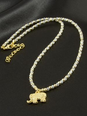 Fil Kristal Kolye-Sarı