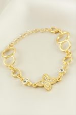 Çiçek Taşlı Bileklik-Sarı - Görsel 2