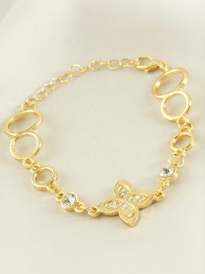 Çiçek Taşlı Bileklik-Sarı