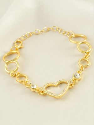 Kalp Taşlı Bileklik-Sarı