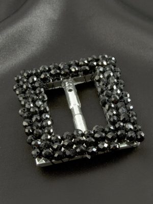 Dikdörtgen Taşlı Kemer Tokası 1 Adet-Siyah