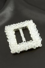 Dikdörtgen Taşlı Kemer Tokası 1 Adet-Beyaz - Görsel 2