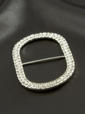 Oval Taşlı Kemer Tokası 2 Adet-Gümüş Rengi