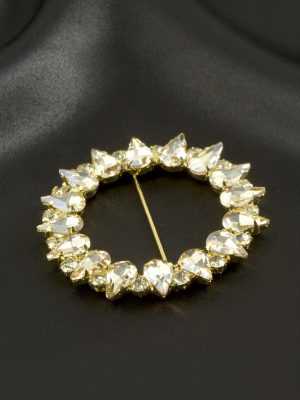 Yıldız Damla Taşlı Kemer Tokası 1 Adet-Sarı