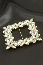 Çiçek Kare Taşlı Kemer Tokası-Sarı-1 - Görsel 2