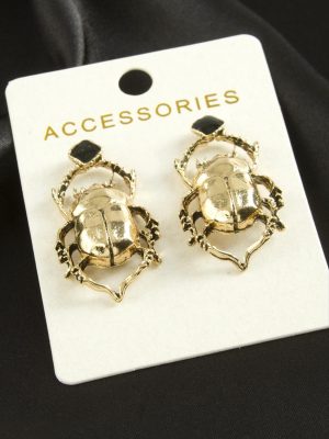 Örümcek Metal Zr Model Küpe-Sarı