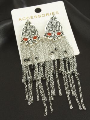 Metal Zr Model Küpe-Gümüş Rengi