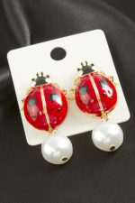 Uğur Böceği Zr Model Küpe-Kırmızı - Görsel 2