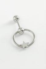 Yıldız Çelik Piercing 1 Adet-Gümüş Rengi - Görsel 2