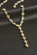 Kelebek Zirkon Taşlı Y Kolye-Sarı - Görsel 2