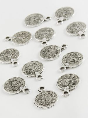 1,8 cm Tuğra Para Tesbih Aparatı 50 Gram-Gümüş Rengi