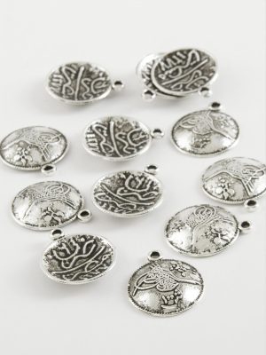 1,5 cm Tuğra Tesbih Aparatı Küçük 50 Gram-Gümüş Rengi