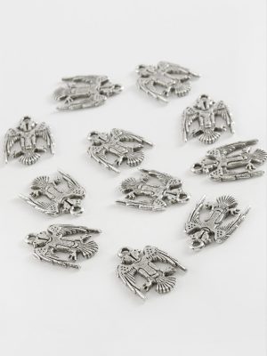 Çifft Başlı Kartal Tesbih Aparatı 50 Gram-Gümüş Rengi