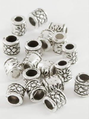 Çiçek Desenli Tesbih Ara Aparatı 50 Gram-Gümüş Rengi