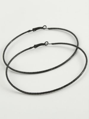 Zikzak Desenli Metal Halka Küpe 8-9-10 cm-8 cm