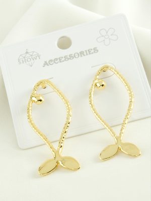 Balık Trend Metal Küpe-Gümüş Rengi