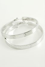 Crt Halka Küpe 6 cm-Gümüş Rengi