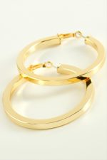 Ezme Halka Küpe 6 cm-Sarı - Görsel 2