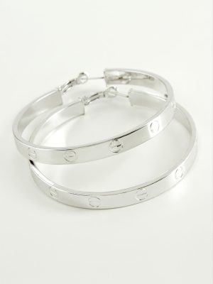 Crt Halka Küpe 4,5 cm-Gümüş Rengi