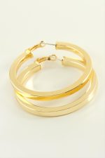 Ezme Halka Küpe 4,5 cm-Gümüş Rengi