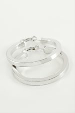 Ezme Halka Küpe 4,5 cm-Gümüş Rengi - Görsel 2