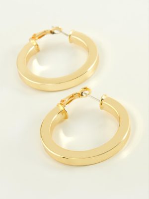 Ezme Halka Küpe 3 cm-Sarı