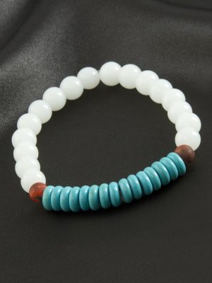 Firuze Ceyt Doğaltaş Bileklik-Beyaz