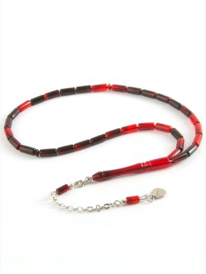 Kapsül Plastik Tesbih 4X10  mm-Siyah