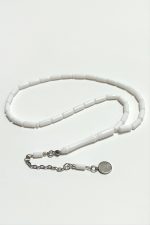 Kapsül Plastik Tesbih 4X10  mm-Beyaz - Görsel 2
