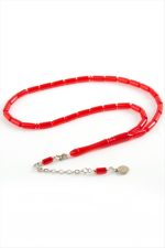 Kapsül Plastik Tesbih 4X10  mm-Kırmızı - Görsel 2