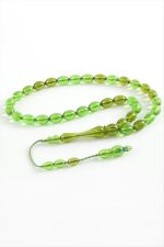 Zeytin Şekilli Plastik Tesbih 8X11 mm-Yeşil-1