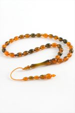 Zeytin Şekilli Plastik Tesbih 8X11 mm-Kiremit - Görsel 2