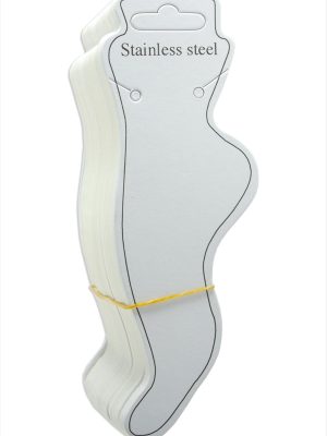 Çelik Yazılı Kalın Halhal Kartı 100 Adet-Beyaz