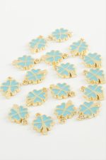 Yonca Tek Kulplu Mineli Bileklik ve Kolye Ucu Aparatı 1 Adet-Açık Mavi - Görsel 2