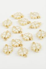 Yonca Tek Kulplu Mineli Bileklik ve Kolye Ucu Aparatı 1 Adet-Beyaz - Görsel 2